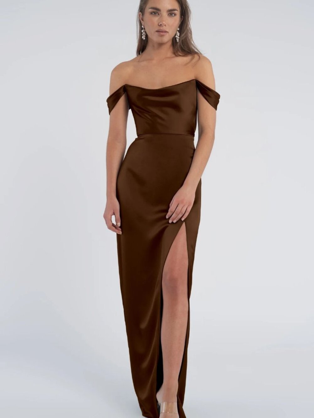Jenny Yoo Sawyer Bridesmaids Dress in Espresso - Picture 1 of 5